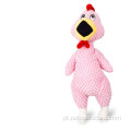 Colorido Screaming Chicken Dog Plush Toy com som